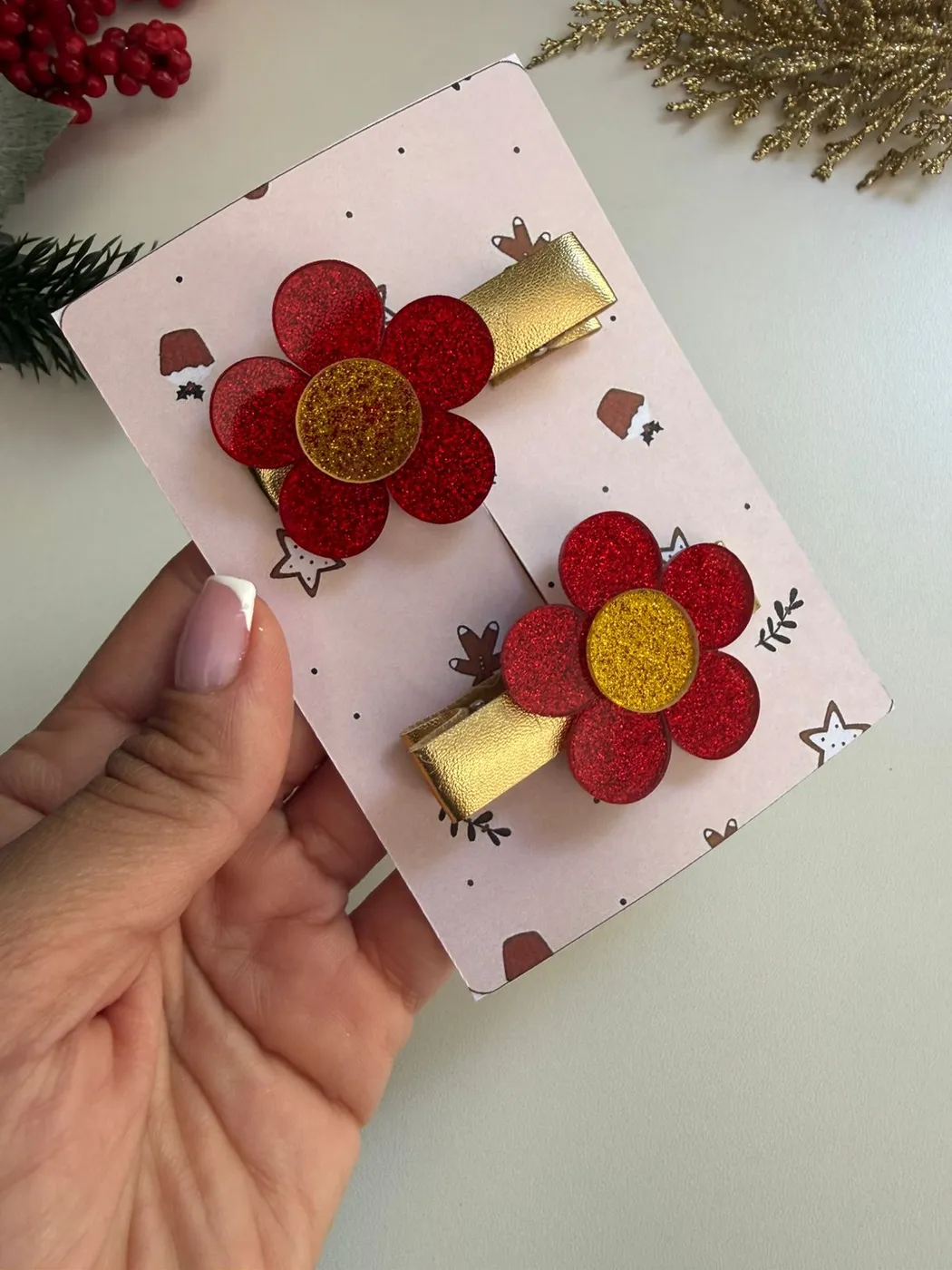 Hairclip Flor Vermelha