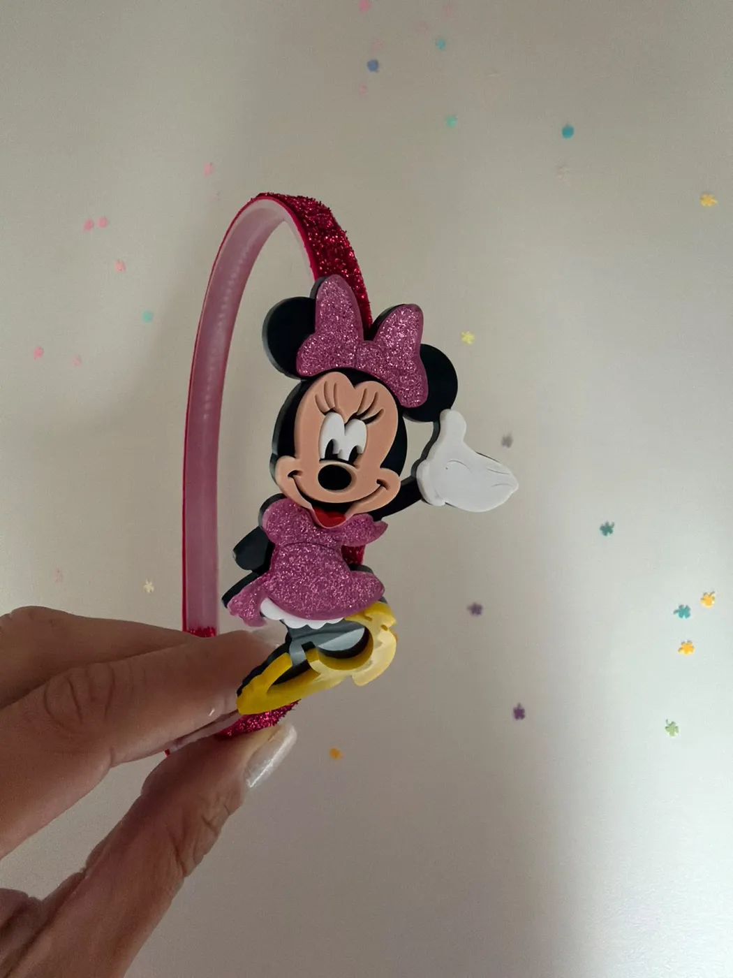 Tiara Minnie Rosa com Glitter