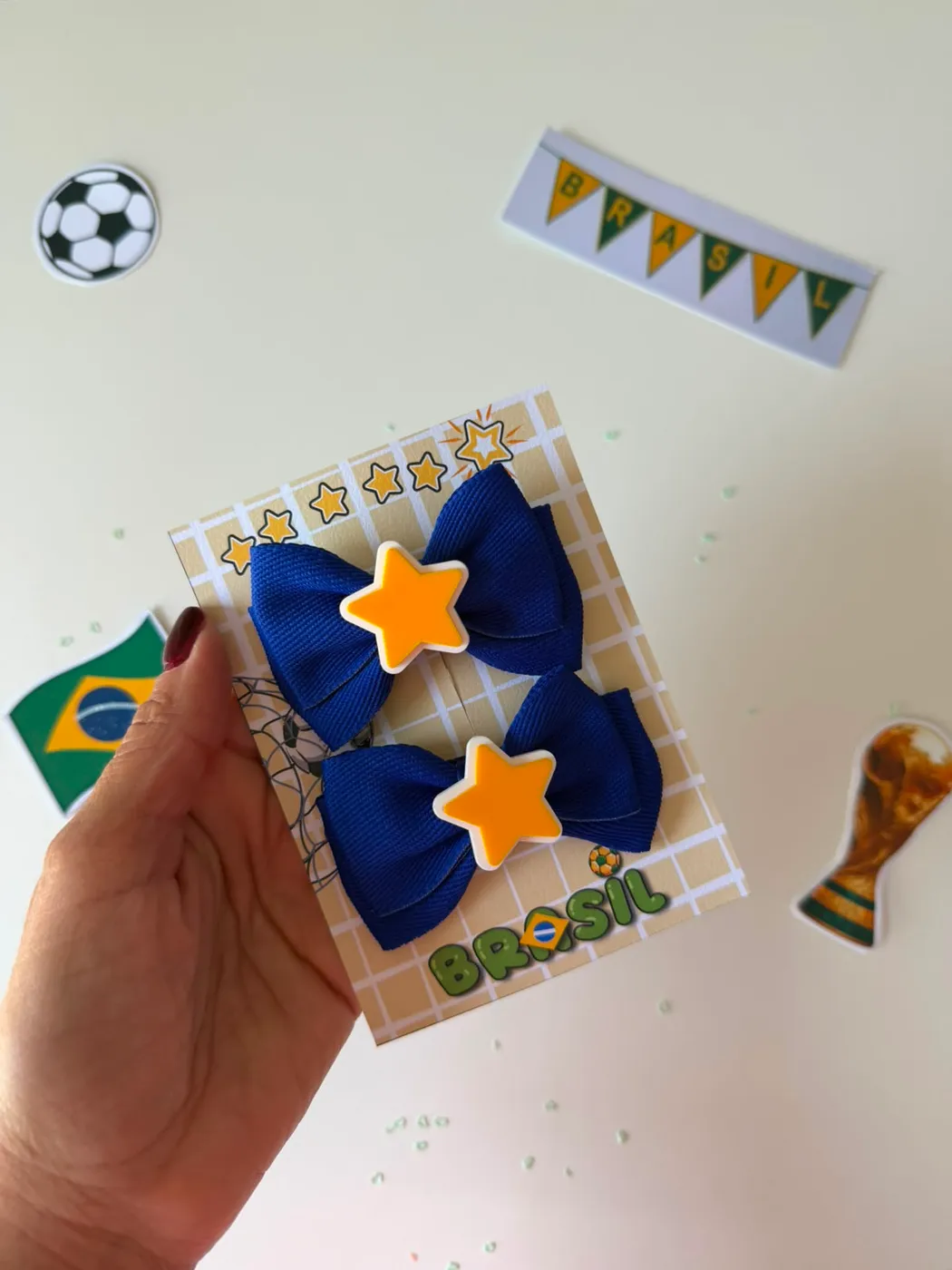 Parzinho Laço Azul com Estrela