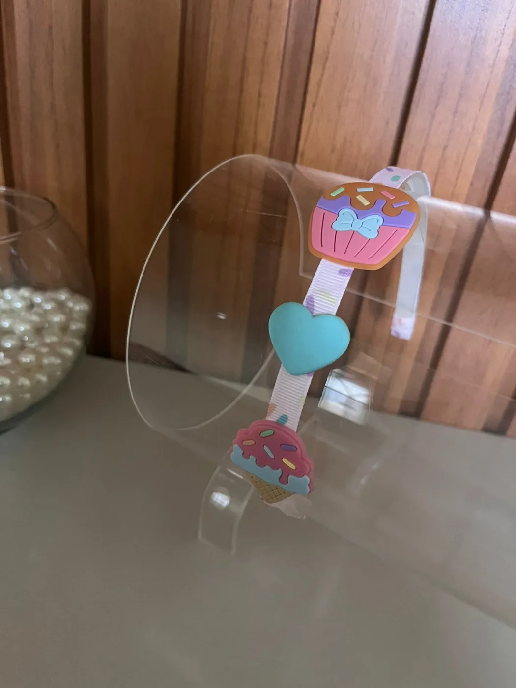 Tiara Cupcake e Coração Azul