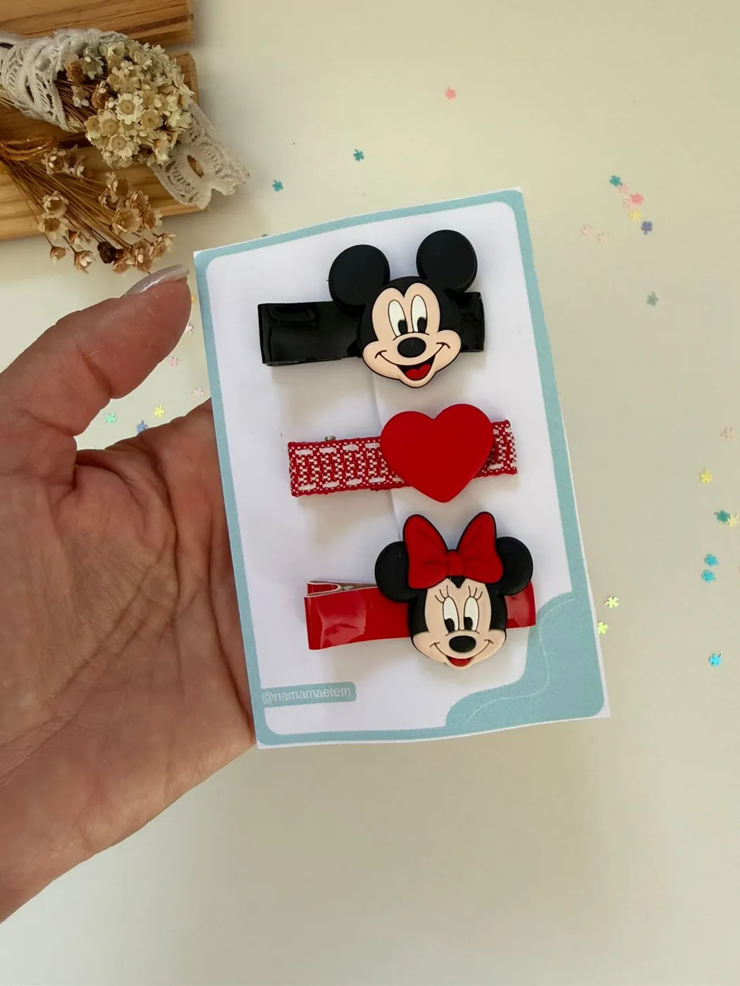 Kit Hairclips Mickey e Minnie