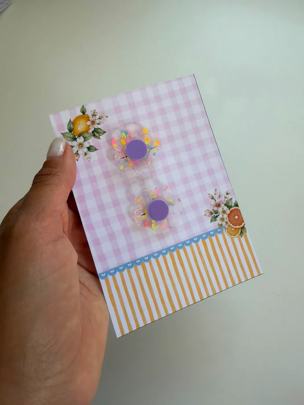Parzinho Hairclip Flor Acrílico Lilás