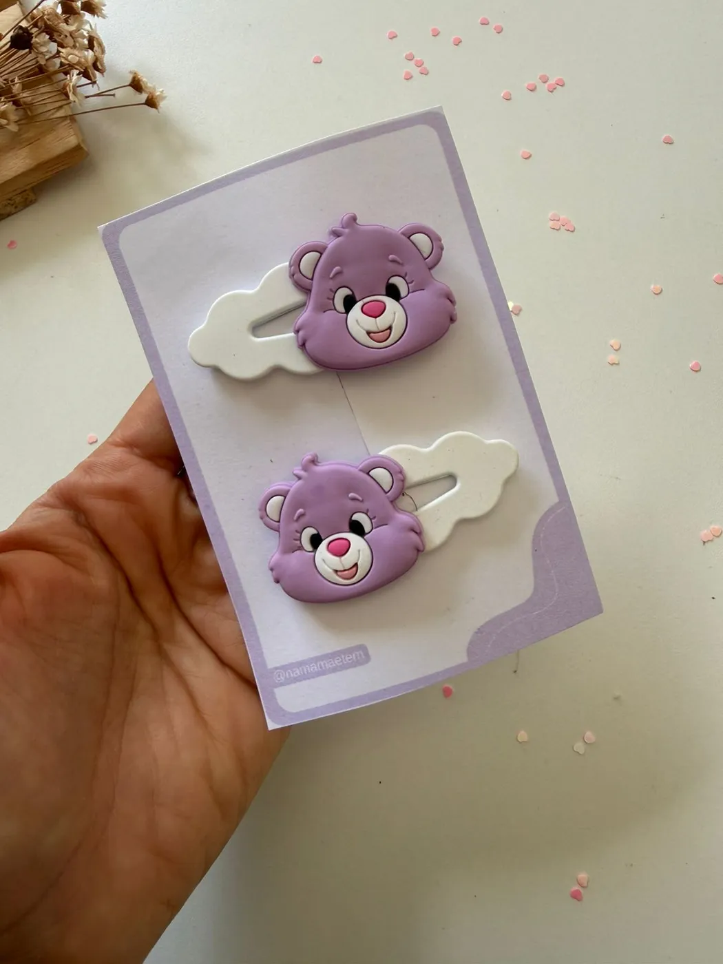 Parzinho Hairclip Ursinho Carinhoso Lilás
