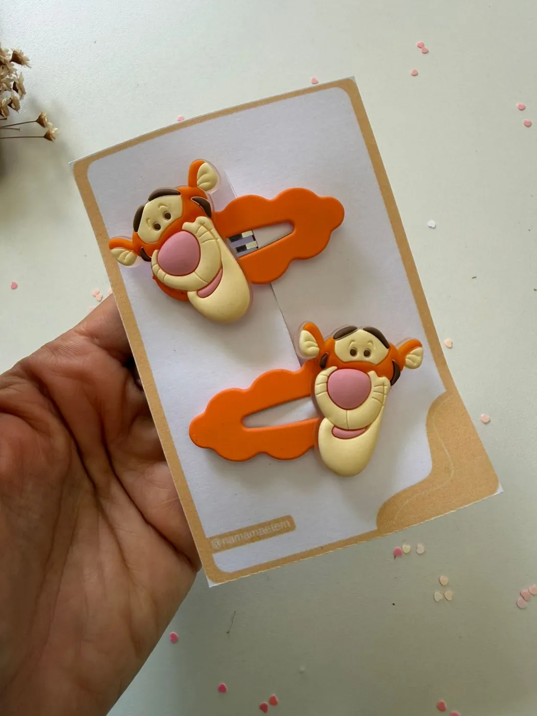 Parzinho Hairclip Tigrão Laranja