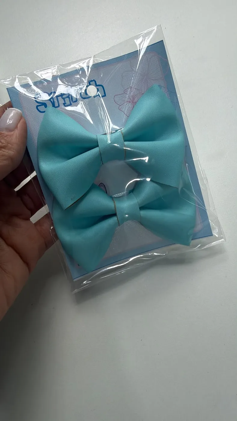 Parzinho Laço Cetim Azul Bebê