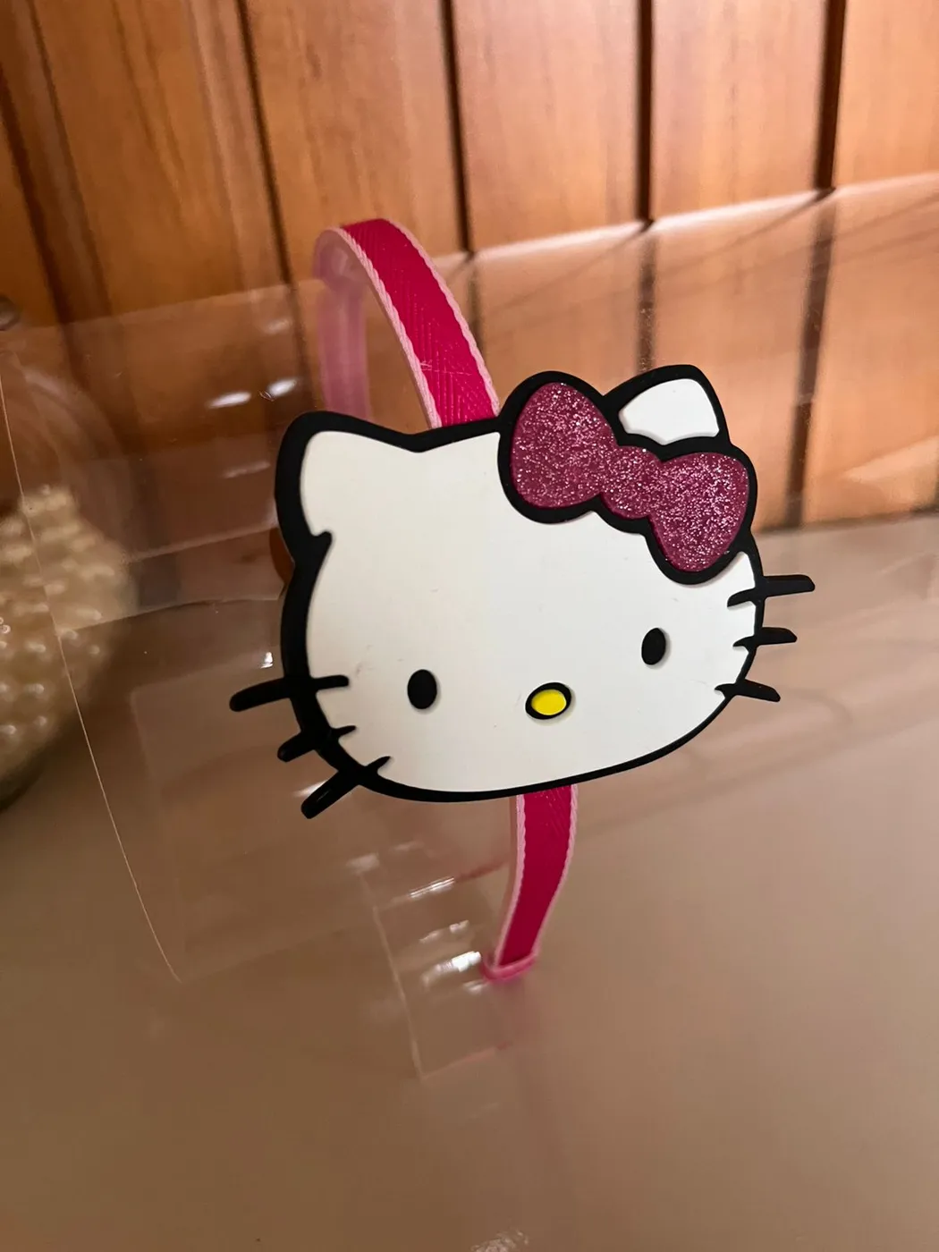 Tiara Hello Kitty Pink com Glitter