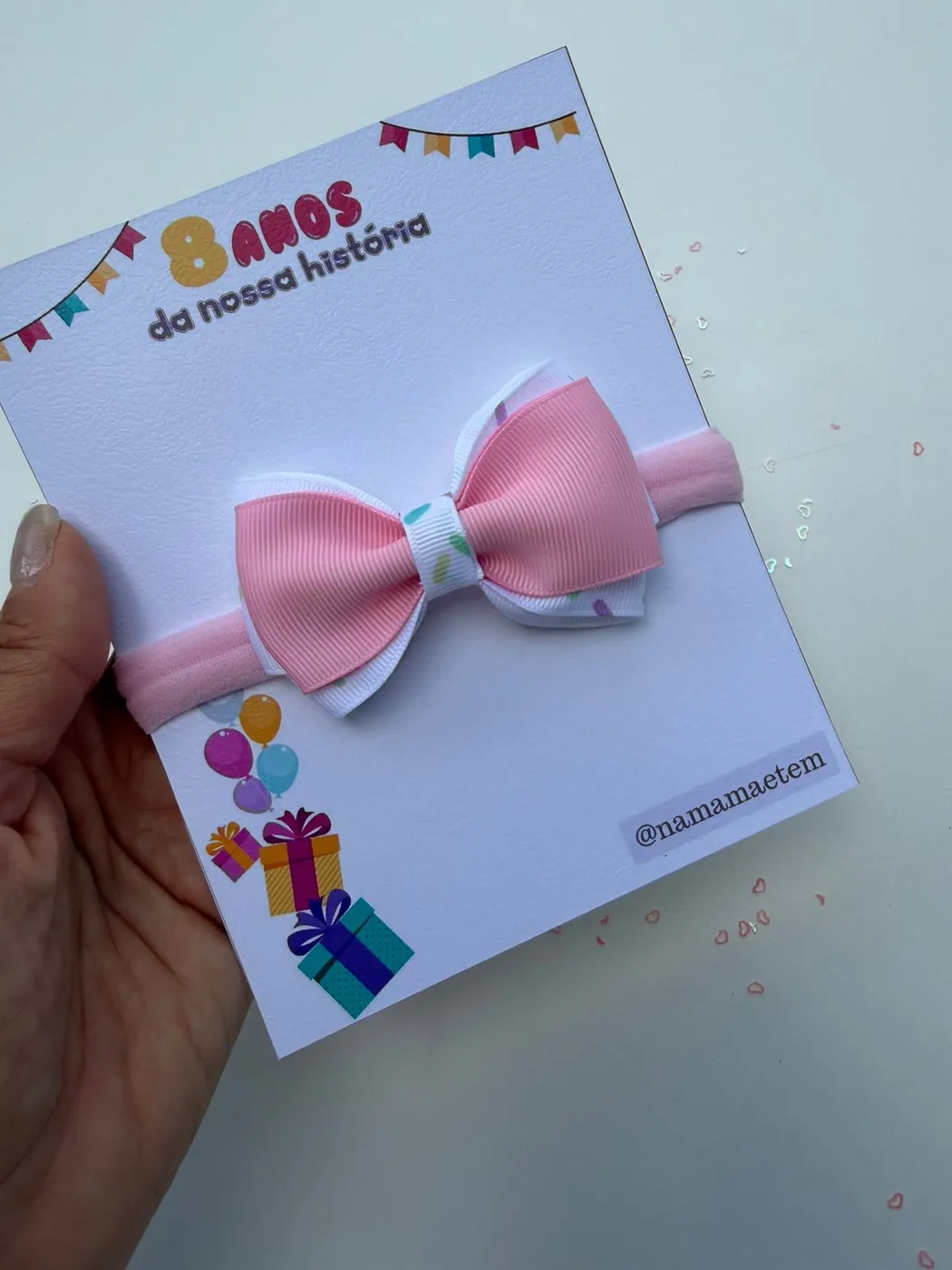Faixinha de Bebê Laço Rosa e Azul Bebê