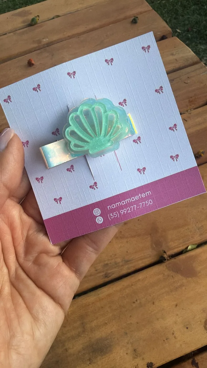 Hairclip Concha Verde Menta