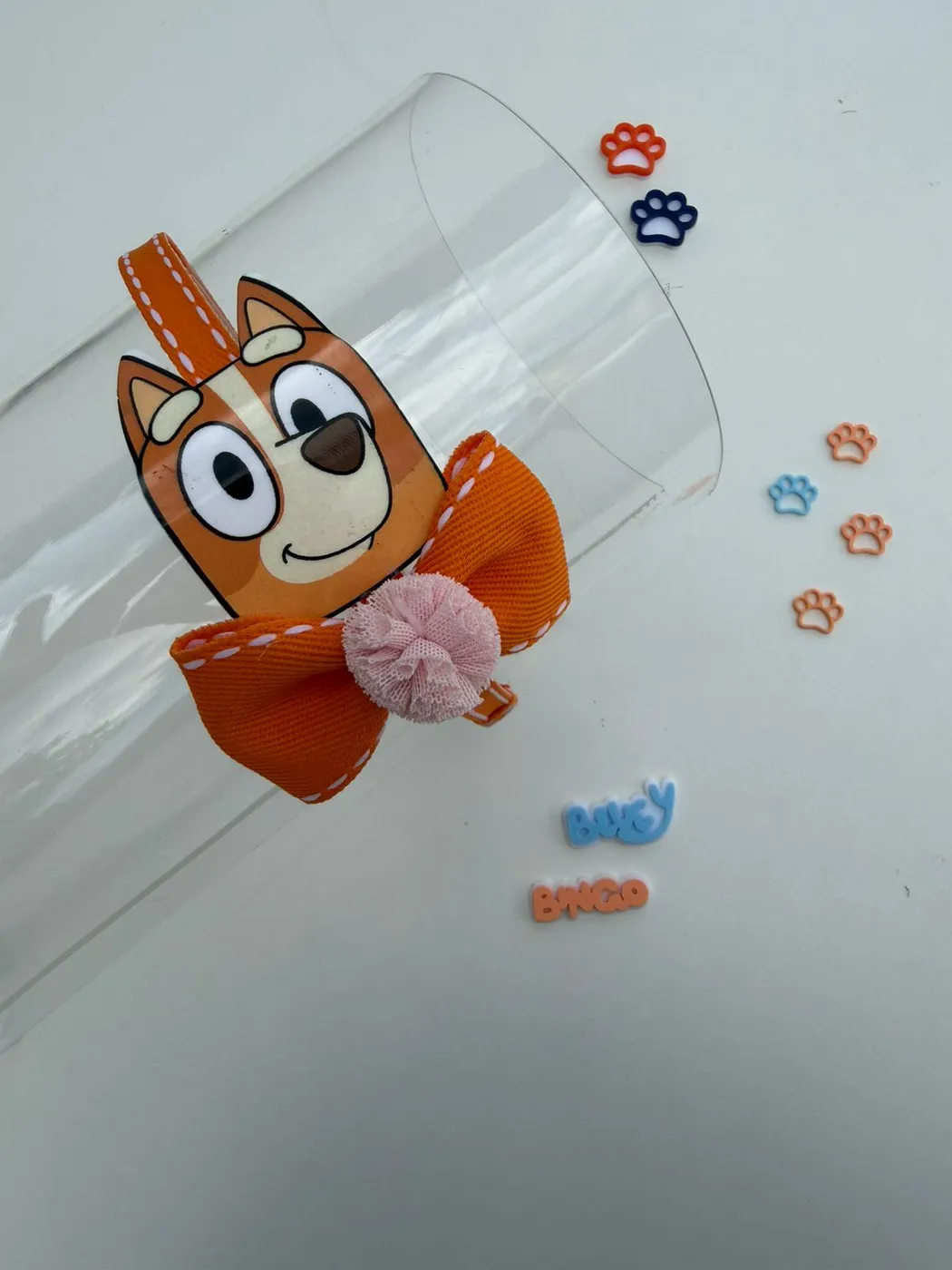 Tiara Bingo Laranja com Pompom