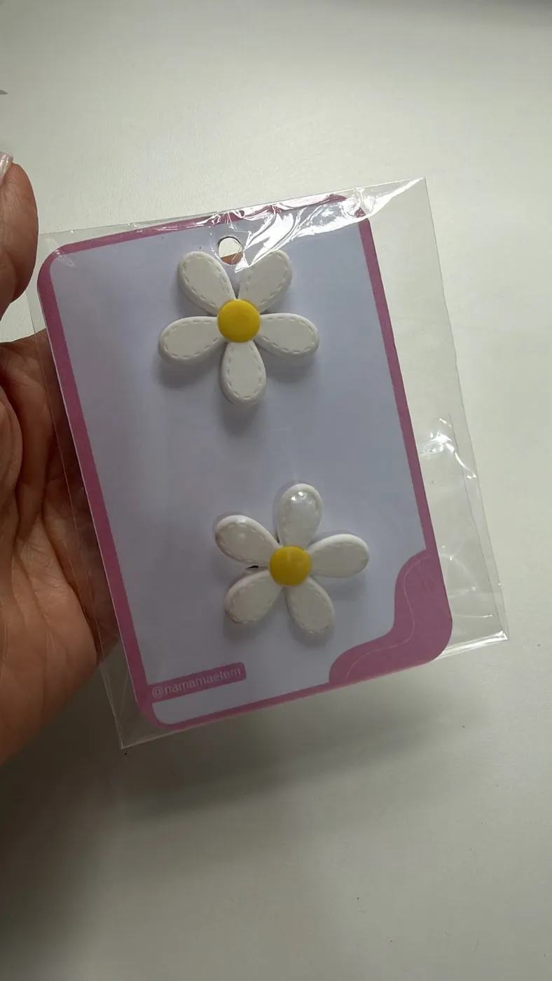 Parzinho Hairclip Margarida Branca