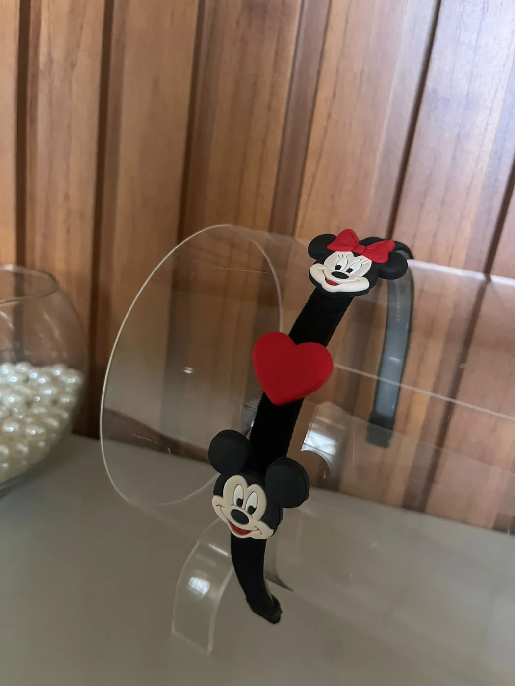 Tiara Mickey e Minnie Preta com Coração