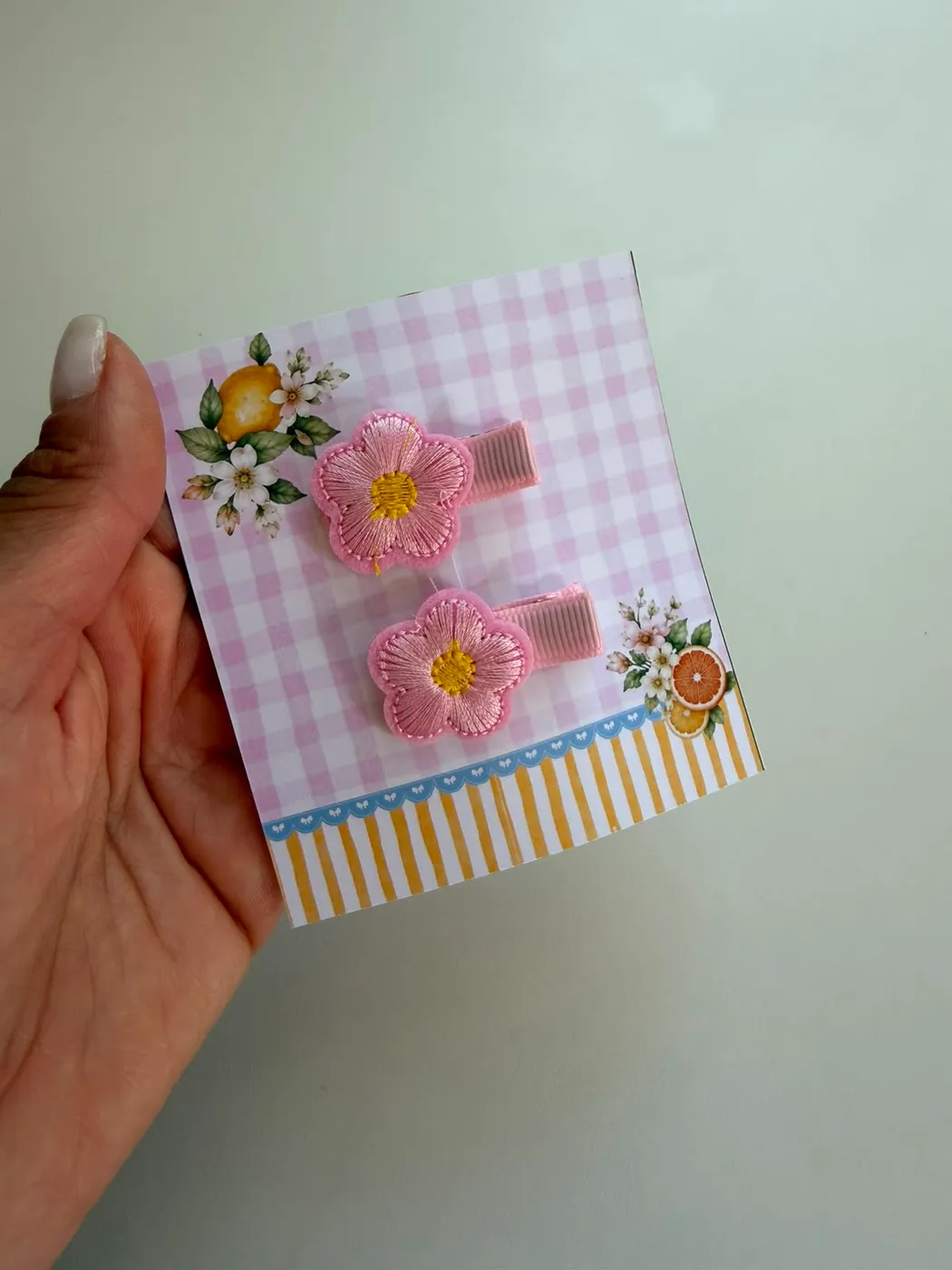 Parzinho Hairclip Flor Rosa