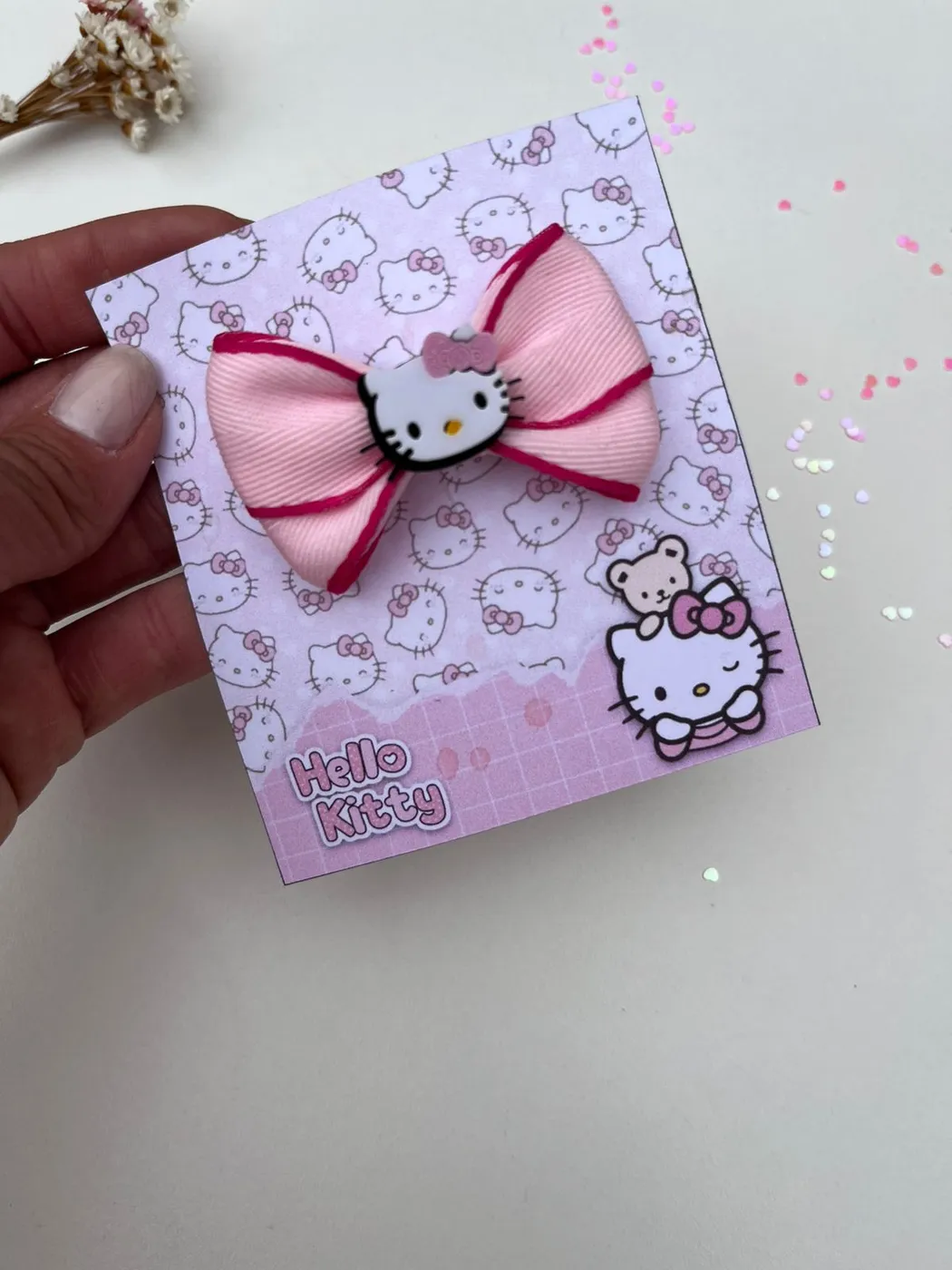 Laço Hello Kitty Rosa Bebê e Pink