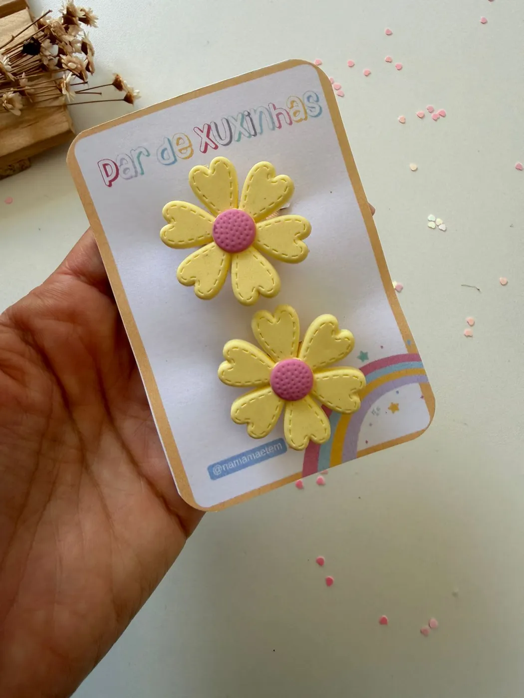 Parzinho de Xuxinha Flor Amarela