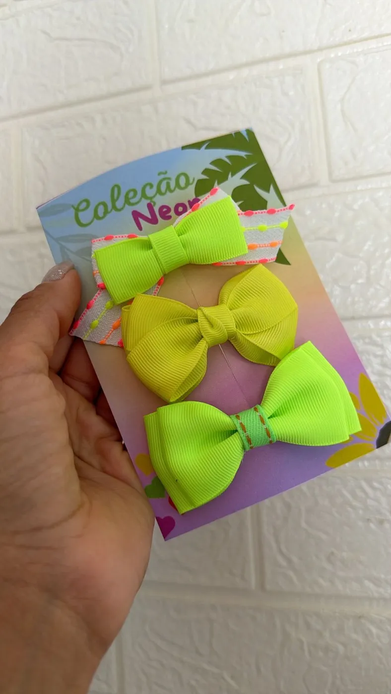 Trio de Laços Verde, Limão e Amarelo