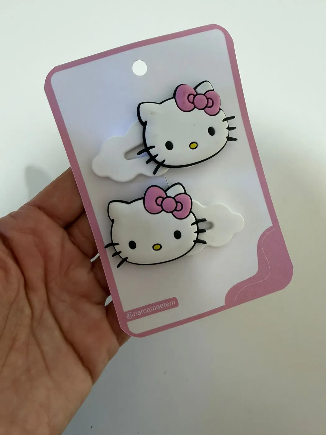 Par de Hairclips Hello Kitty Branco