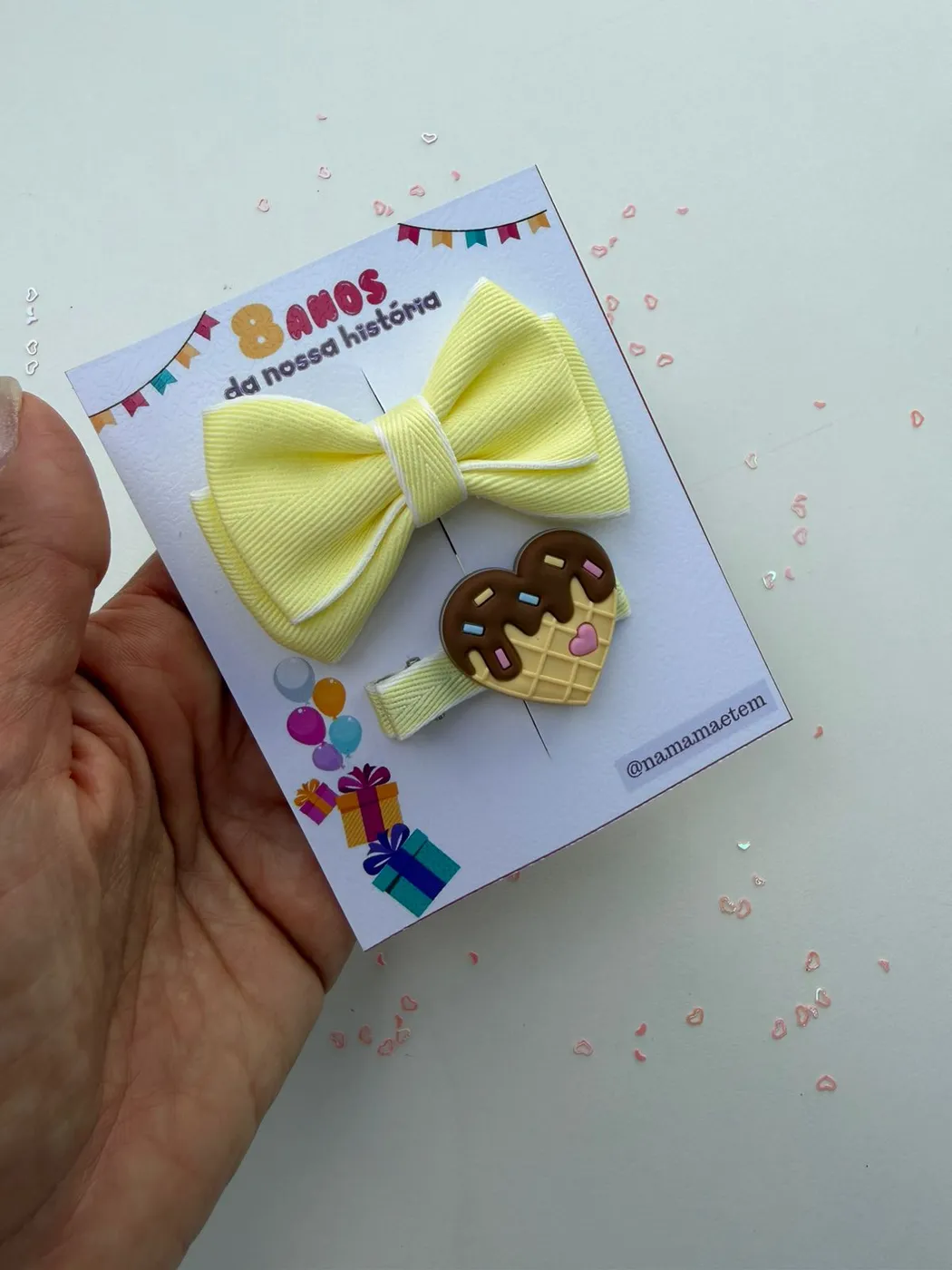 Kit Laço Amarelo com Hairclip Donut