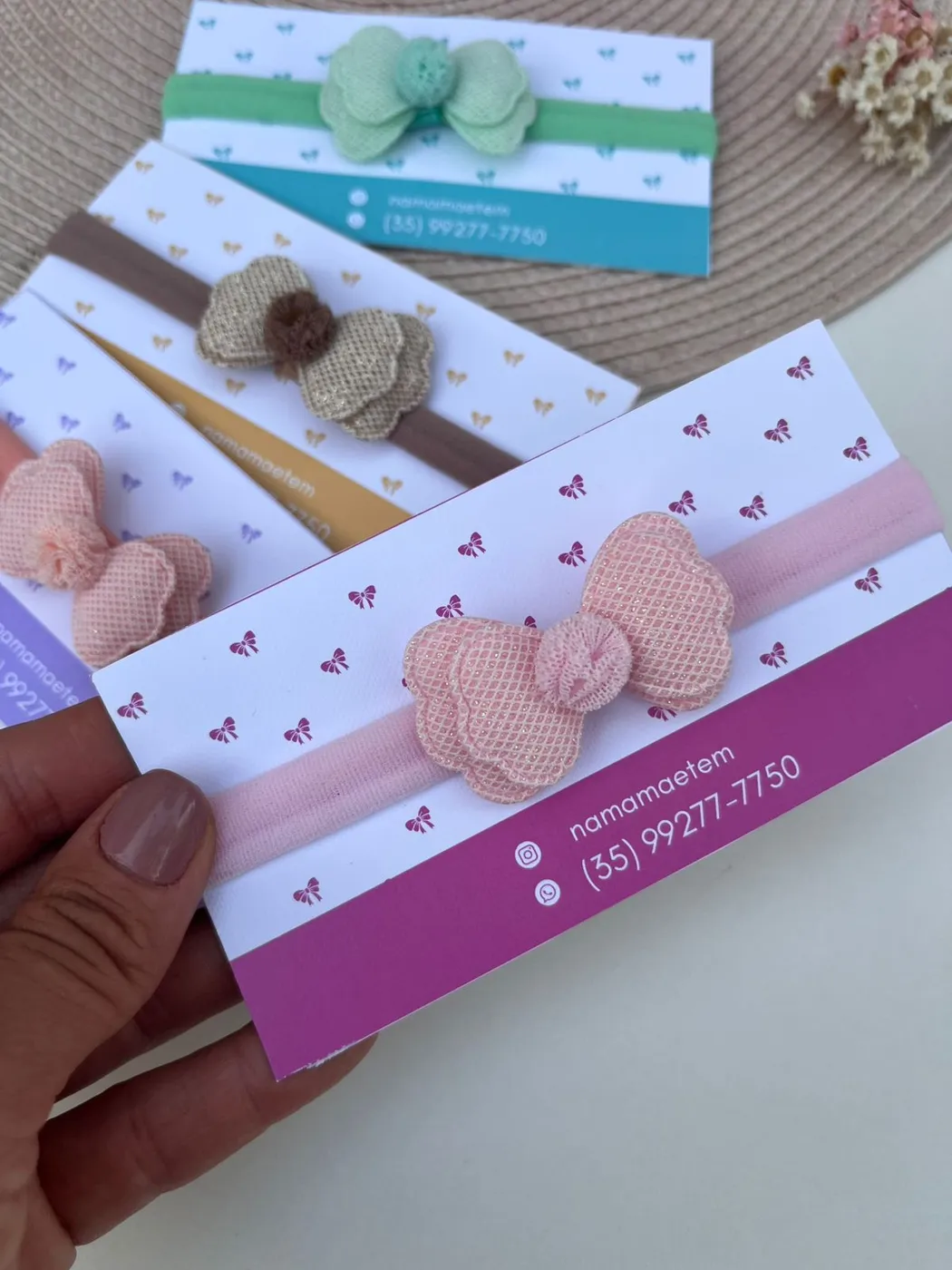 Faixinha de Bebê Laço Canelado Rosa Salmão