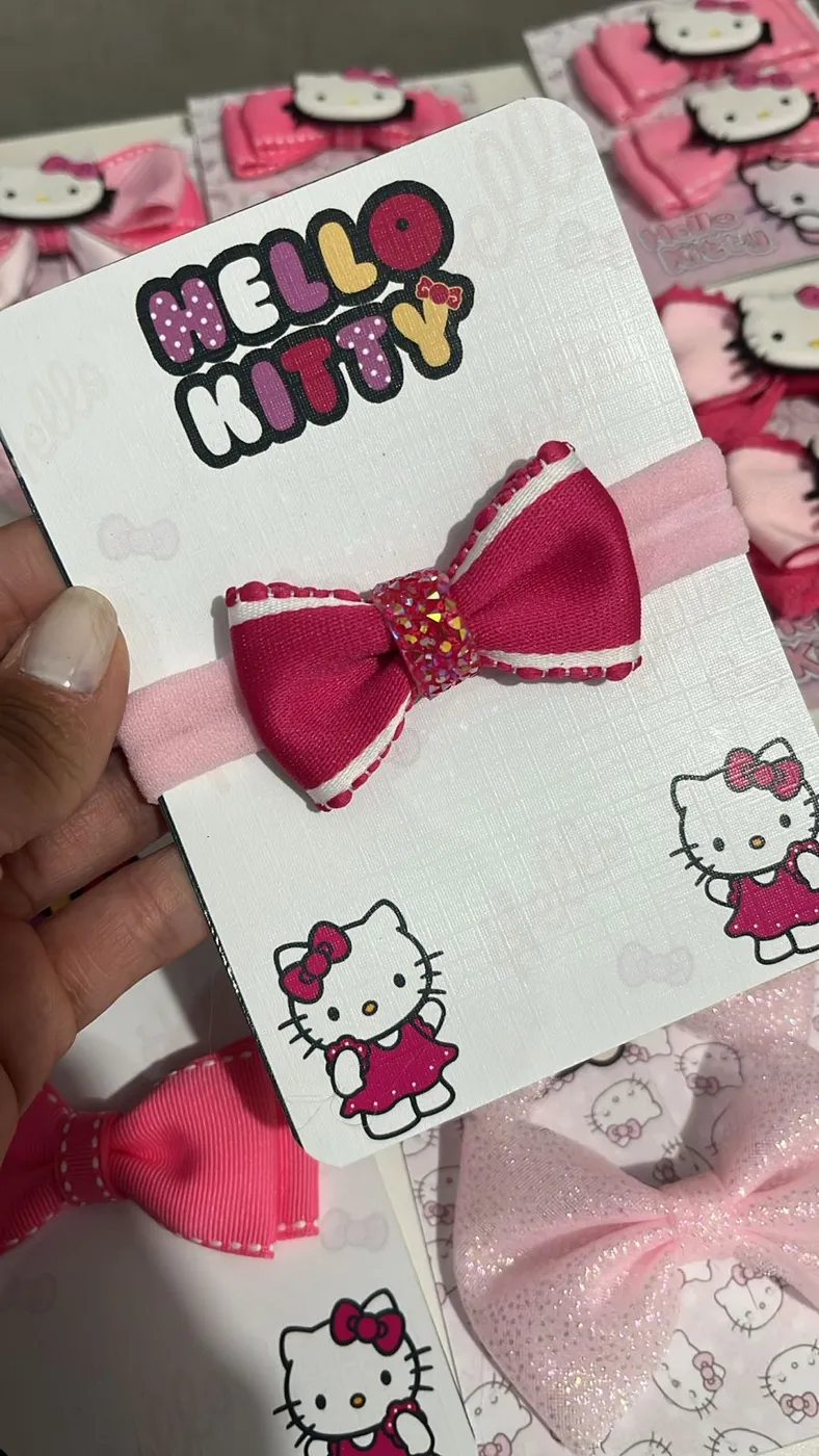 Faixinha de Bebê Hello Kitty Laço Pink